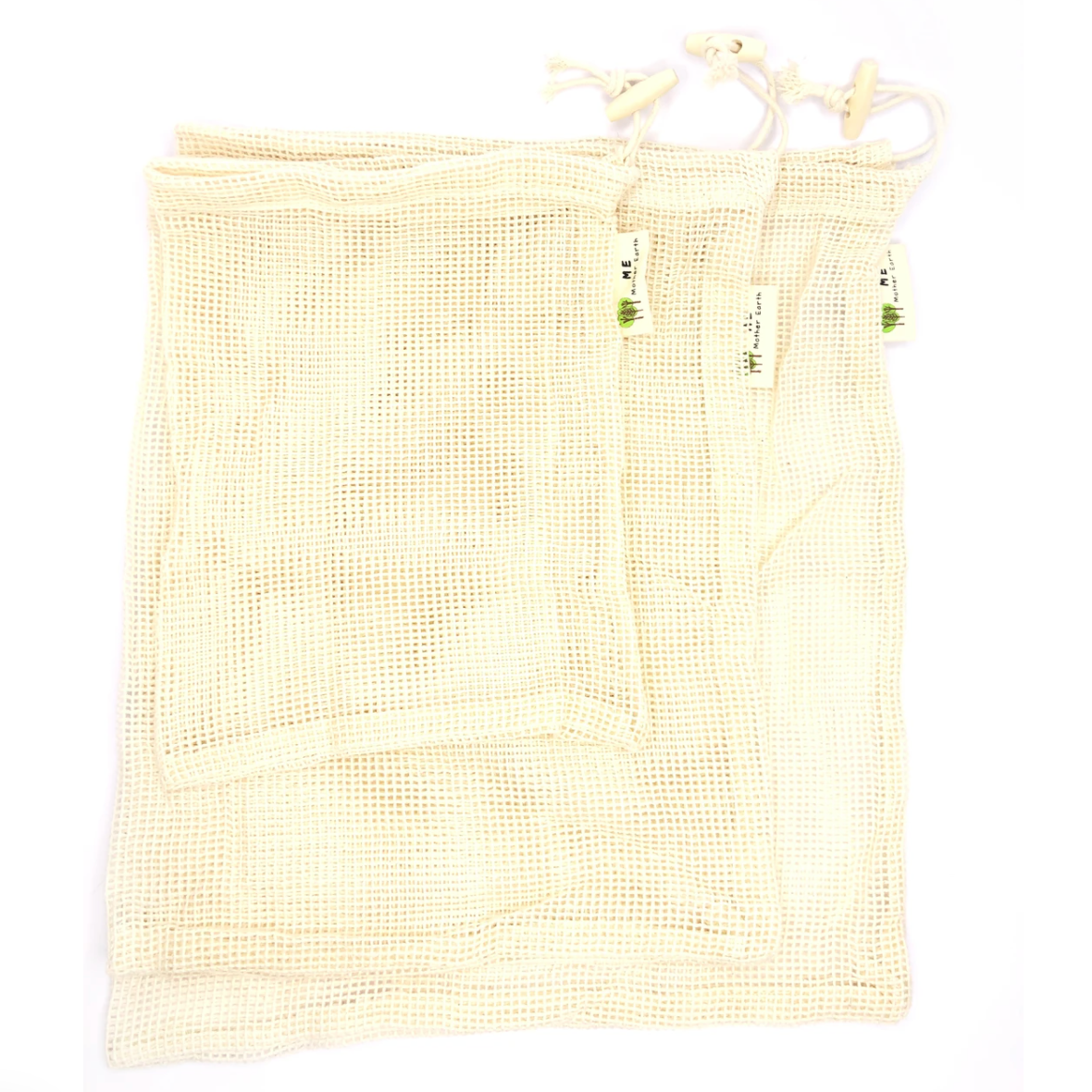 Cotton Mesh Produce Bags - 3 Pack